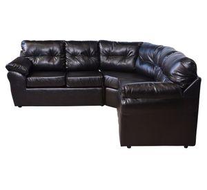 Sofá modular 5 cuerpos Roma cobre ecocuero PU negro