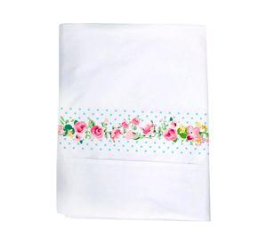 Juego sábanas 1.5 plazas 200 hilos Letras vintage C blanco