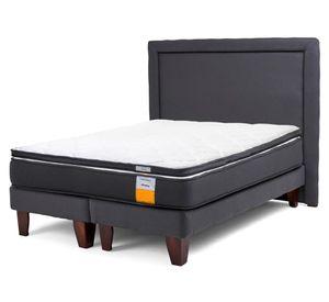 Cama europea funcional 2 plazas Plus base dividida + respaldo + topper