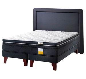 Cama europea 2 plazas Eurotop x190 cm + respaldo + Topper Drimkip