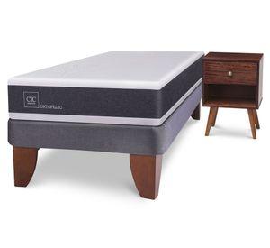 Cama europea 1.5 plazas Ortopedic + velador Múnich Cic