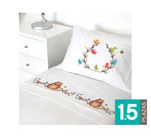 Juego Sábanas 1.5 plazas Oso blanco
