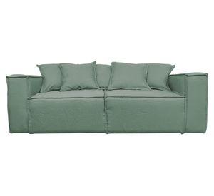 Sofá 3 cuerpos Enco chenille verde
