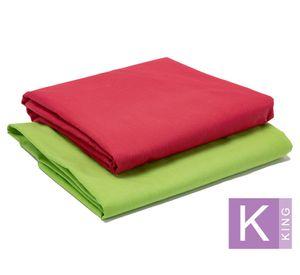 Juego sábanas king 144 hilos PK2SB verde/rojo 2 un