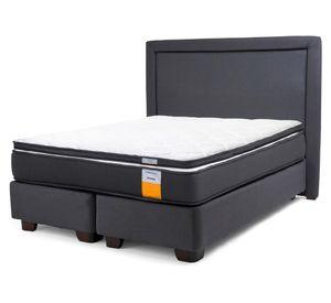 Cama americana funcional 2 plazas plus base dividida + respaldo + topper