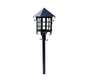 Farol 1L E27 Colonial de jardín negro mate Euro.