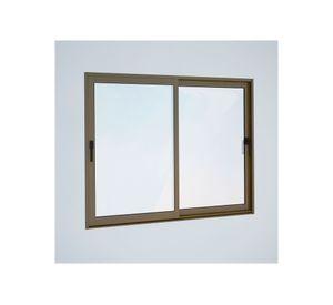 Ventana Aluminio 121x205 cm Termopanel Corredera Titanio Mundo Glass