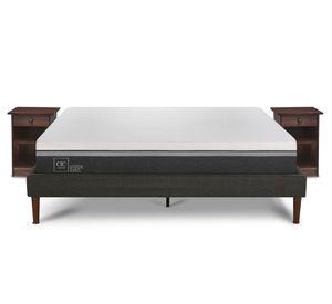 Cama europea curve 2 plazas Ortopedic Advance + veladores Dublín Cic