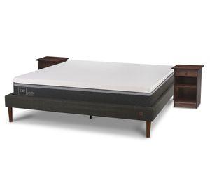Cama europea curve 2 plazas Ortopedic Advance + veladores Dublín Cic