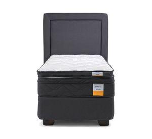 Cama americana 1.5 plazas Eurotop x190 cm + respaldo + Topper Drimkip