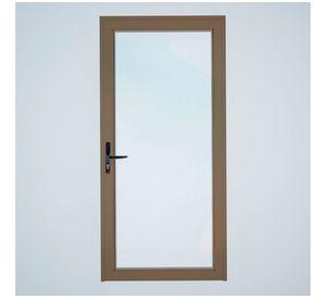 Puerta Interior vidriada 75x200 cm Aluminio termopanel derecha Titanio Mundo Glass
