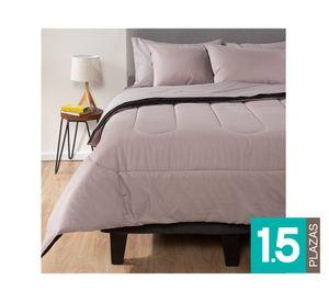 Plumón Bicolor gris/negro 1.5 plazas