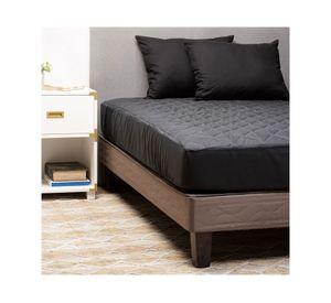 Cubre colchón 2 plazas + 2 Almohadas negro