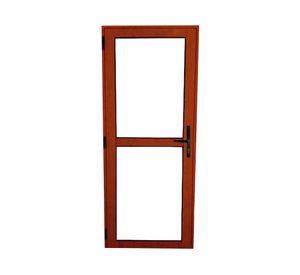 Puerta Interior Vidriada Aluminio 80x200 cm Madera AM-35 Mundo Glass