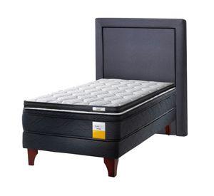 Cama europea 1 plaza + topper + respaldo 190 cm Drimkip