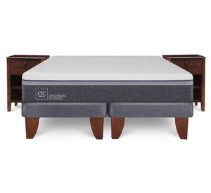 Cama europea king Ortopedic Advance + velador New Torino chocolate Cic