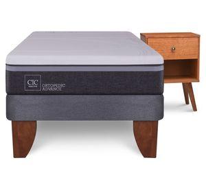 Cama europea 1.5 plazas Ortopedic Advance + velador Gales Cic
