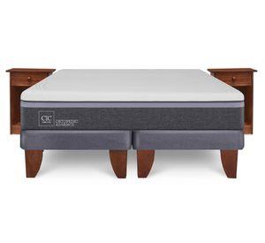 Cama europea 2 plazas Ortopedic Advance + velador Villarrica Cic