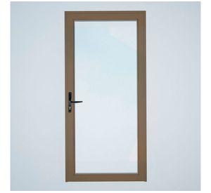 Puerta Interior vidriada 95x200 cm Aluminio termopanel derecha Titanio Mundo Glass