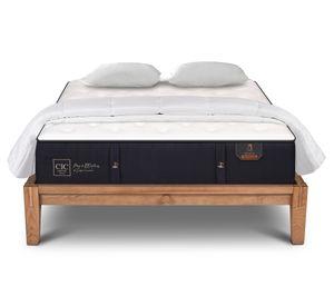 Cama europea Oak King Premium + 2 almohadas viscoelásticas+plumón Cic