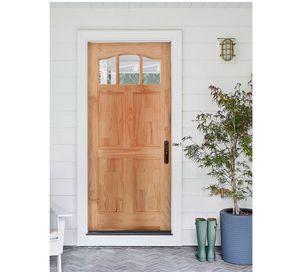 Puerta Pino Radiata Emiliana 85x210 cm 3 vidrios Moldupanel