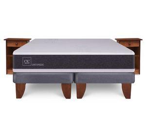 Cama europea 2 plazas Ortopedic + veladores Dublín Cic.