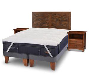 Cama europea King Super Premium + Set Antique + Bed Topper Cic