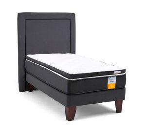 Cama europea funcional 1.5 plazas x 190 cm + respaldo + topper
