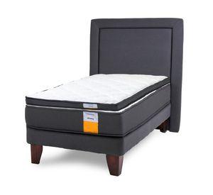 Cama europea funcional 1.5 plazas x 190 cm + respaldo + topper