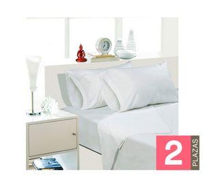 Juego de sábanas 2 plazas 144 Hilos blanco