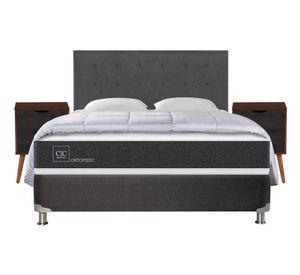 Box spring 2 plazas Ortopedic B5 + set Éufrates/ Niger + almohadas + plumón Cic