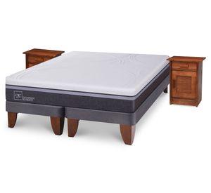 Cama europea 2 plazas Ortopedic advance + veladores Milán Cic