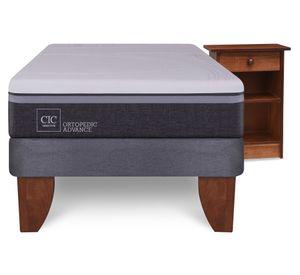 Cama europea 1.5 plazas Ortopedic advance + velador New Dublin Cic