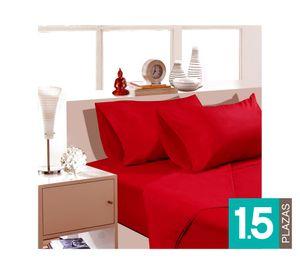 Juego de sábanas 1.5 plazas 144 Hilos rojo