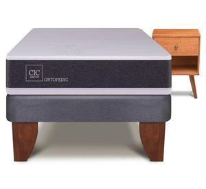 Cama europea 1.5 plazas Ortopedic + velador Gales Cic