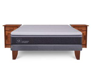 Cama europea 2 plazas Ortopedic Advance + velador Milán Cic