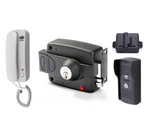 Cerradura sobreponer eléctrica 3010 + citófono Poli