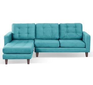 Sofá chaise izquierdo Nápoles turquesa Latam Home