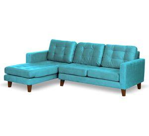 Sofá chaise izquierdo Nápoles turquesa Latam Home