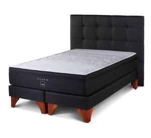 Box spring king Tempo base dividida patas + respaldo Issey grafito Rosen