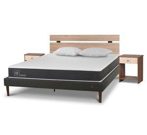 Cama europea curve 2 plazas Ortopedic + Set Olmo + 2 almohadas Cic