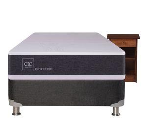 Box spring New Ortopedic 1 plaza + velador Dublin Caramel Cic
