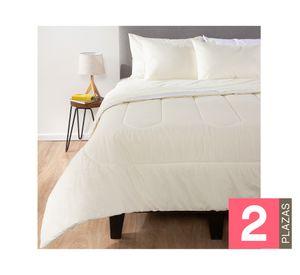 Plumón Bicolor beige/blanco 2 plazas