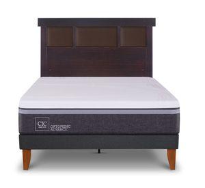 Cama europea Curve O Advance 1.5 plazas Dublin Chocolate + respaldo Cic