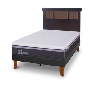 Cama europea Curve O Advance 1.5 plazas Dublin Chocolate + respaldo Cic