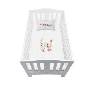 Cubreplumón cuna Letras Vintage W blanco