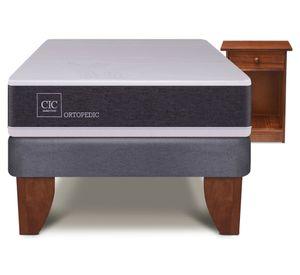 Cama europea 1.5 plazas Ortopedic + velador Villarrica Cic