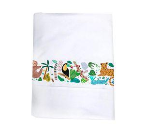 Juego sábanas 1.5 plazas 200 hilos Jungla blanco