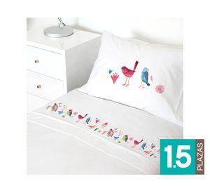 Juego Sábanas 1.5 plazas Spring blanco