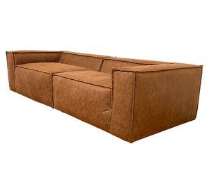 Sofa 3 cuerpos enco cuero reconstituido color camel